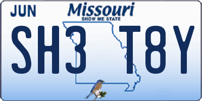 MO license plate SH3T8Y
