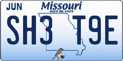 MO license plate SH3T9E