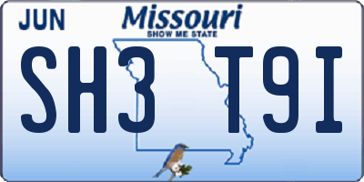 MO license plate SH3T9I