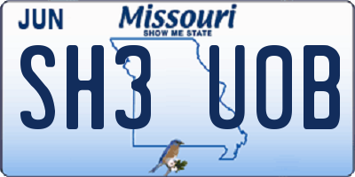 MO license plate SH3U0B