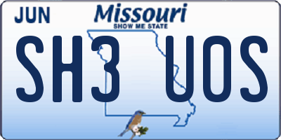 MO license plate SH3U0S