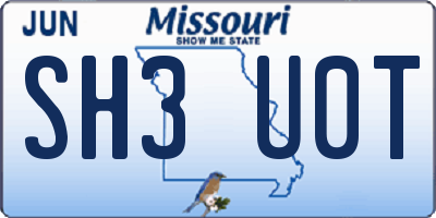 MO license plate SH3U0T