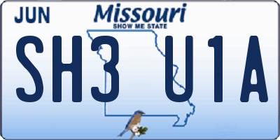 MO license plate SH3U1A