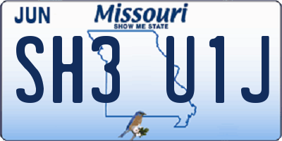 MO license plate SH3U1J