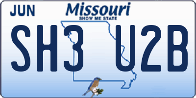 MO license plate SH3U2B