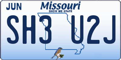 MO license plate SH3U2J