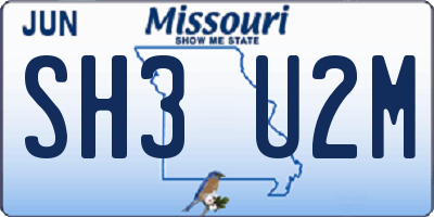 MO license plate SH3U2M