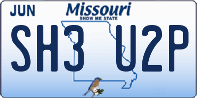 MO license plate SH3U2P
