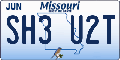 MO license plate SH3U2T
