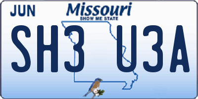 MO license plate SH3U3A