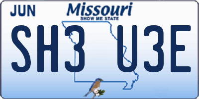 MO license plate SH3U3E