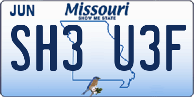 MO license plate SH3U3F