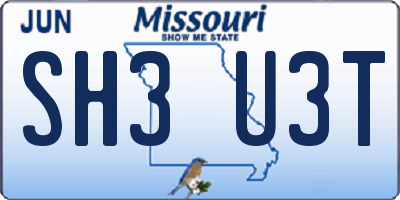 MO license plate SH3U3T