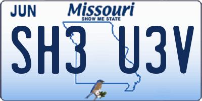 MO license plate SH3U3V