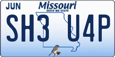 MO license plate SH3U4P