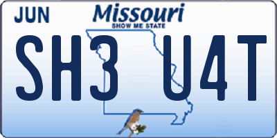 MO license plate SH3U4T