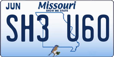 MO license plate SH3U6O