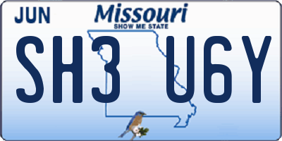 MO license plate SH3U6Y