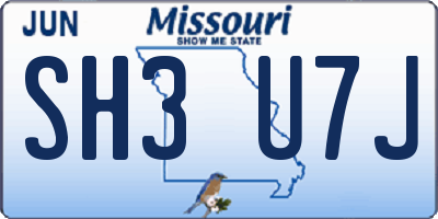 MO license plate SH3U7J