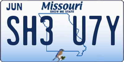 MO license plate SH3U7Y