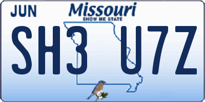 MO license plate SH3U7Z