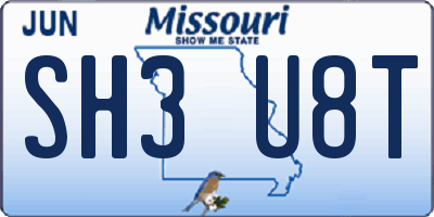 MO license plate SH3U8T