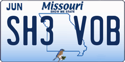 MO license plate SH3V0B