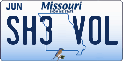 MO license plate SH3V0L