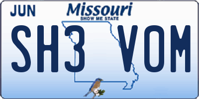 MO license plate SH3V0M