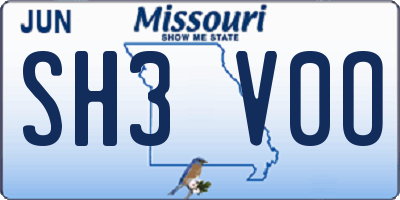 MO license plate SH3V0O
