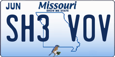 MO license plate SH3V0V