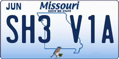 MO license plate SH3V1A