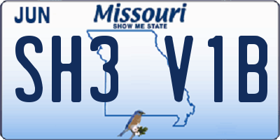 MO license plate SH3V1B