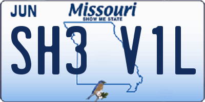 MO license plate SH3V1L
