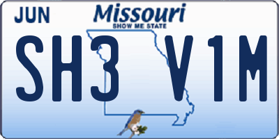 MO license plate SH3V1M