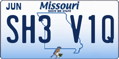 MO license plate SH3V1Q
