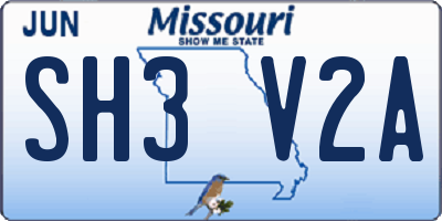 MO license plate SH3V2A