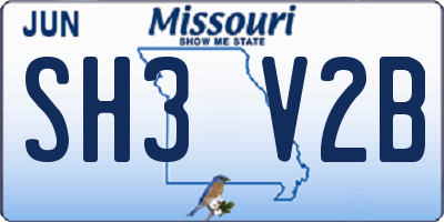 MO license plate SH3V2B