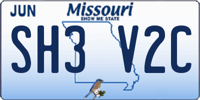MO license plate SH3V2C