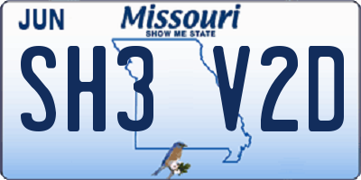 MO license plate SH3V2D