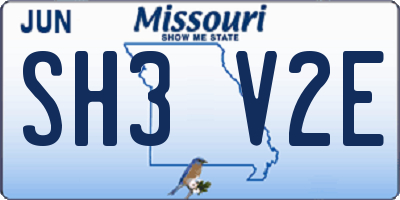 MO license plate SH3V2E