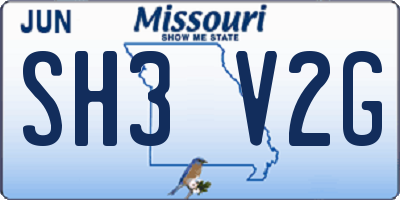MO license plate SH3V2G