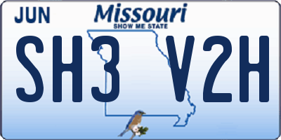 MO license plate SH3V2H