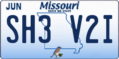 MO license plate SH3V2I