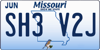 MO license plate SH3V2J