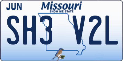 MO license plate SH3V2L