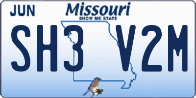 MO license plate SH3V2M