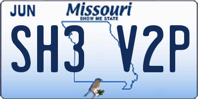 MO license plate SH3V2P