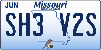 MO license plate SH3V2S