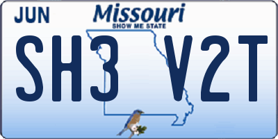 MO license plate SH3V2T
